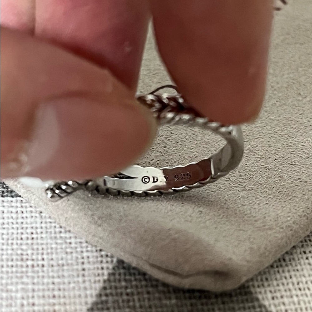 David Yurman Silver Ring with White Pearl sz7 - Picture 5 of 5